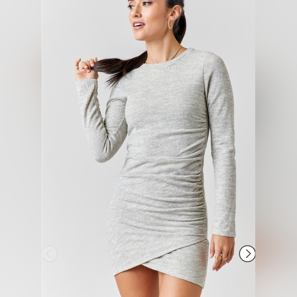 Vici ruched front sweater dress